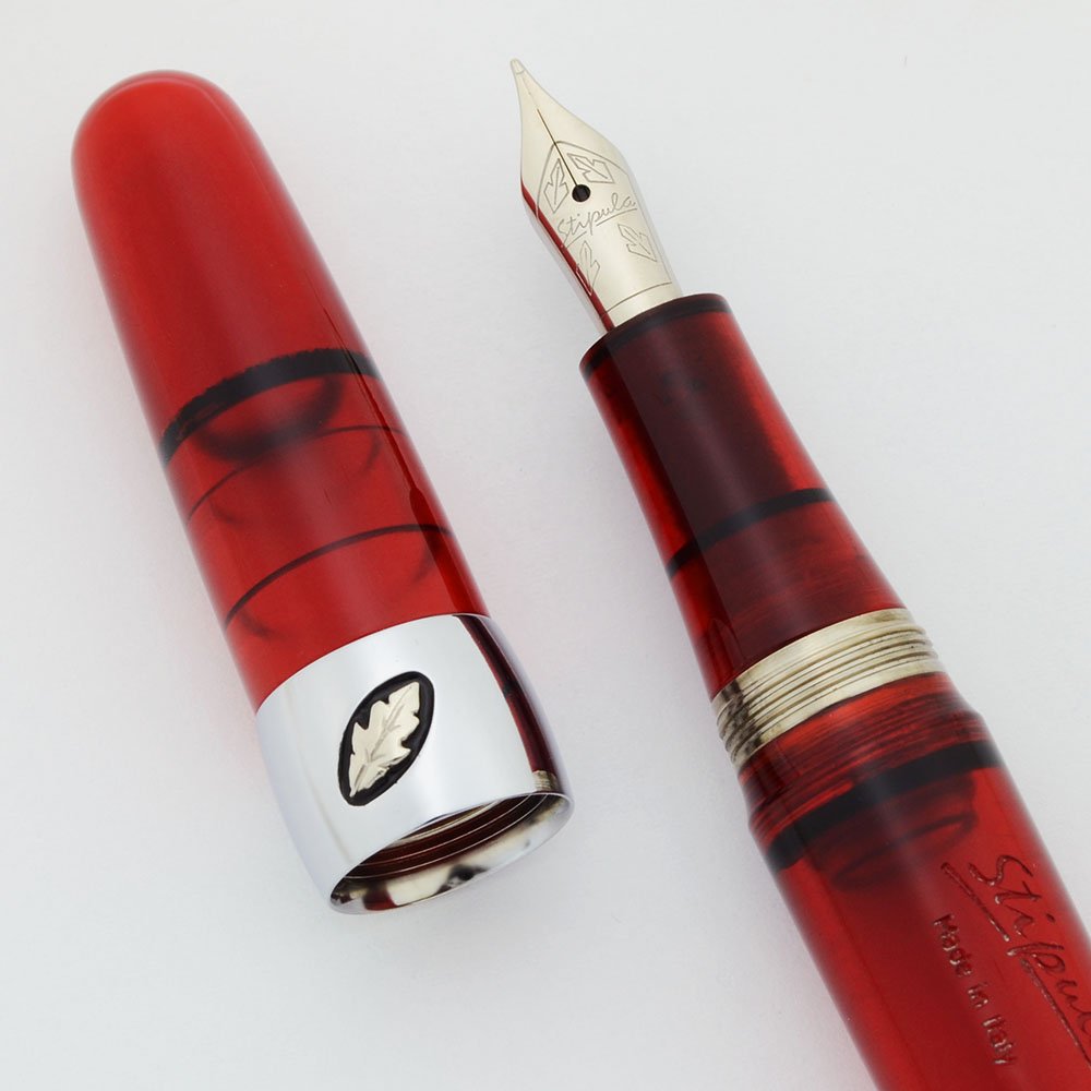 Stipula Passaporto Fountain Pen - Clear Red, Medium Steel Nib